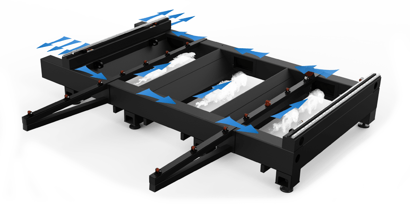 Hongniu Laser Europe PS LAT RG Plně krytý jednostolový vláknový laserový řezací stroj odvod kouře